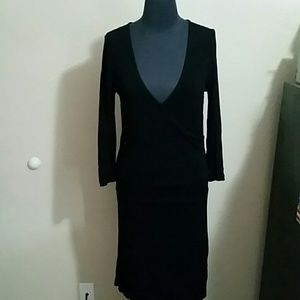 DKNY Black Dress Plunging Neckline Sexy